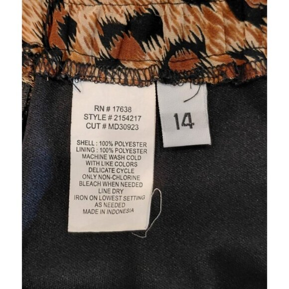Vintage Kellwood Company Animal Print Chiffon Skirt Sz 14 Brown Tan - Picture 3 of 8